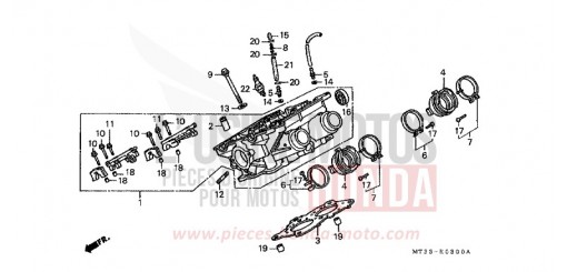 CULASSE CYLINDRE DROITE ST1100L de 1990